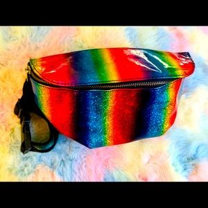 I love this happy rainbow glittery Fanny pack!
